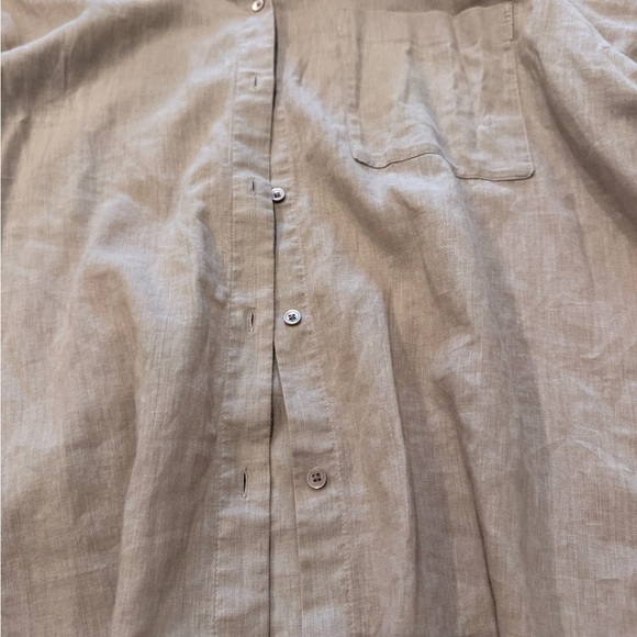 Aritzia (Babaton) Brown/Flax Linen blend Button-up Shirt - M - Never Worn - Picture 6 of 14